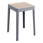 Taburete Banco Banqueta De Plastico Y Rattan Apilable - Imagen 12