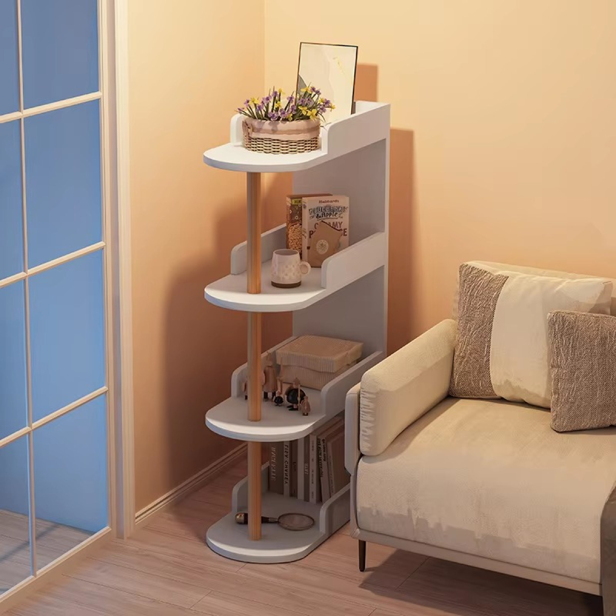 Mesa De Noche Organizador De 4 Estantes Para Dormitorio - Imagen 2