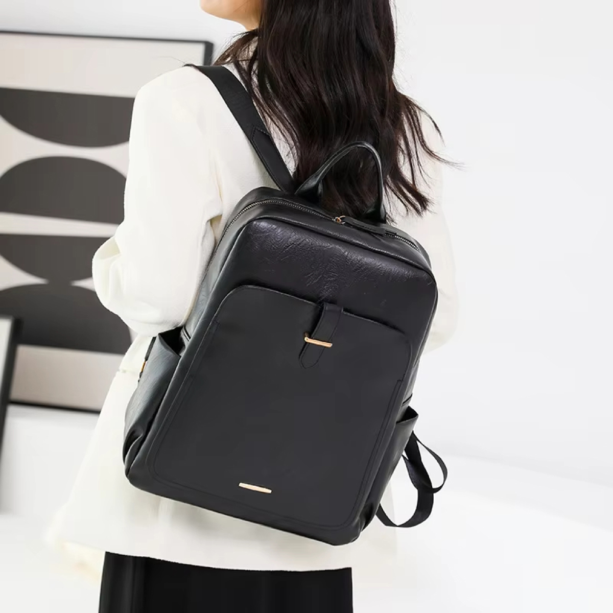 Mochila Cuero Sintetico Para Mujer Dama Cartera Impermeable - Imagen 2