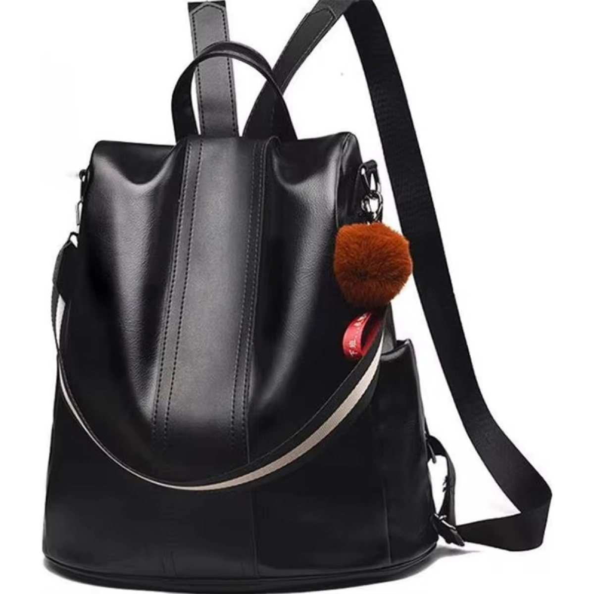 Mochila Cartera Antirrobo Mujer Sin Acceso Delantero Cuero - Imagen 5