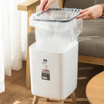 Papelera Cesto Basura Patas De Madera Cocina Baño Cuadrada - Imagen 4