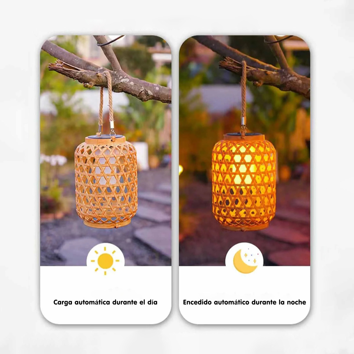 Lampara Farol Solar Colgante De Plástico Para Exteriores - Imagen 2