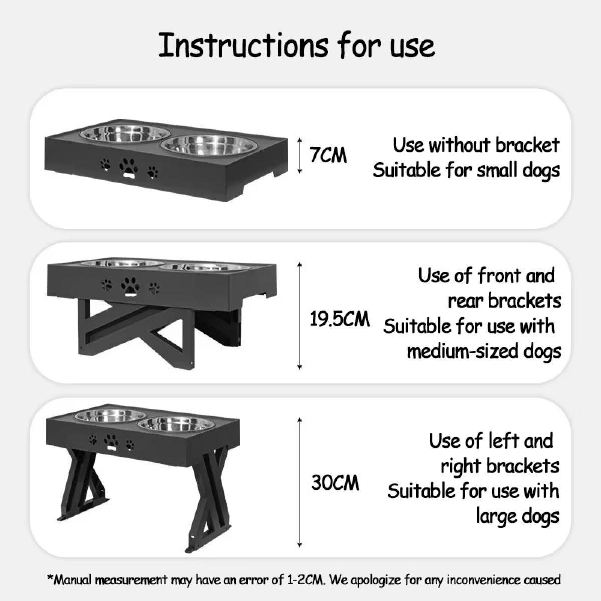 Comedero Doble Regulable 3 Alturas Para Gato O Perro - Imagen 5