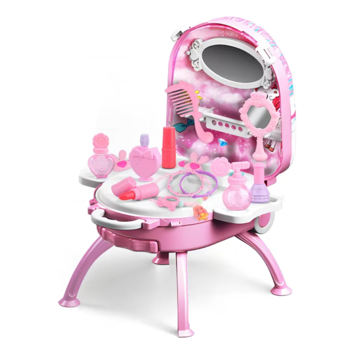 Valija Set Tocador Infantil De Belleza Con Ruedas - Imagen 7