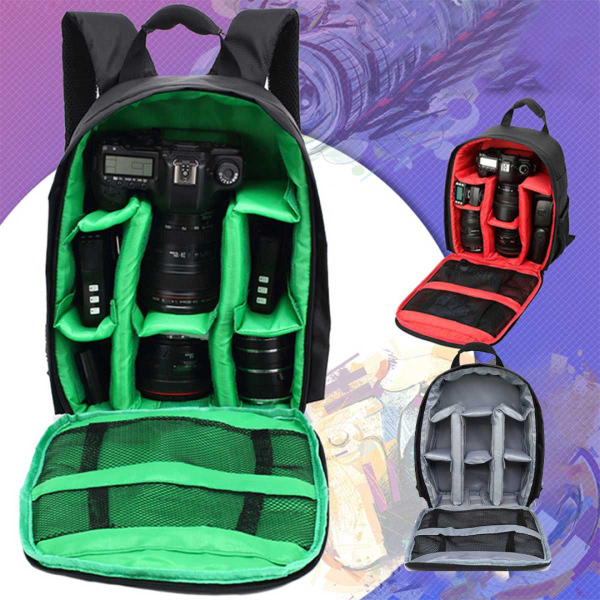 Mochila Para Cámara Reflex Viaje Canon Nikon Resistente - Imagen 12