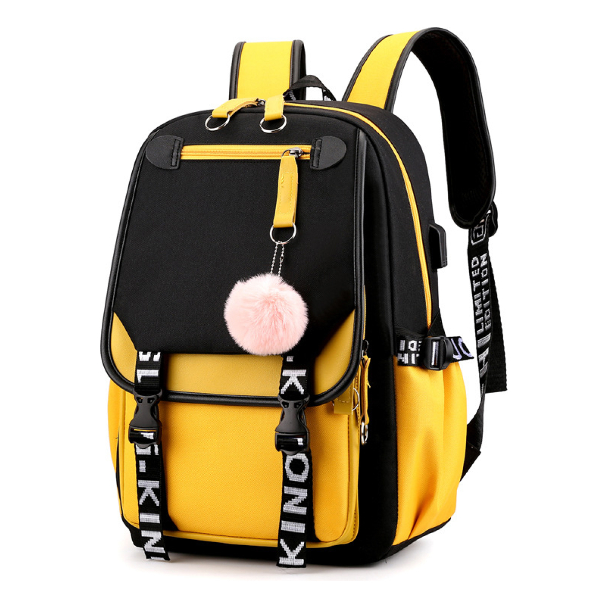 Mochila Kawaii Impermeable Usb Notebook Escolar - Imagen 1
