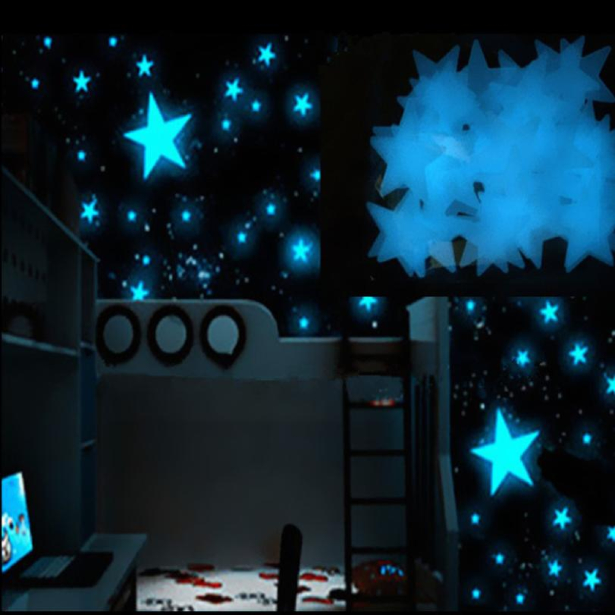 Estrellas Fluorescentes Luminosas De Pared 3d Decoración - Imagen 21