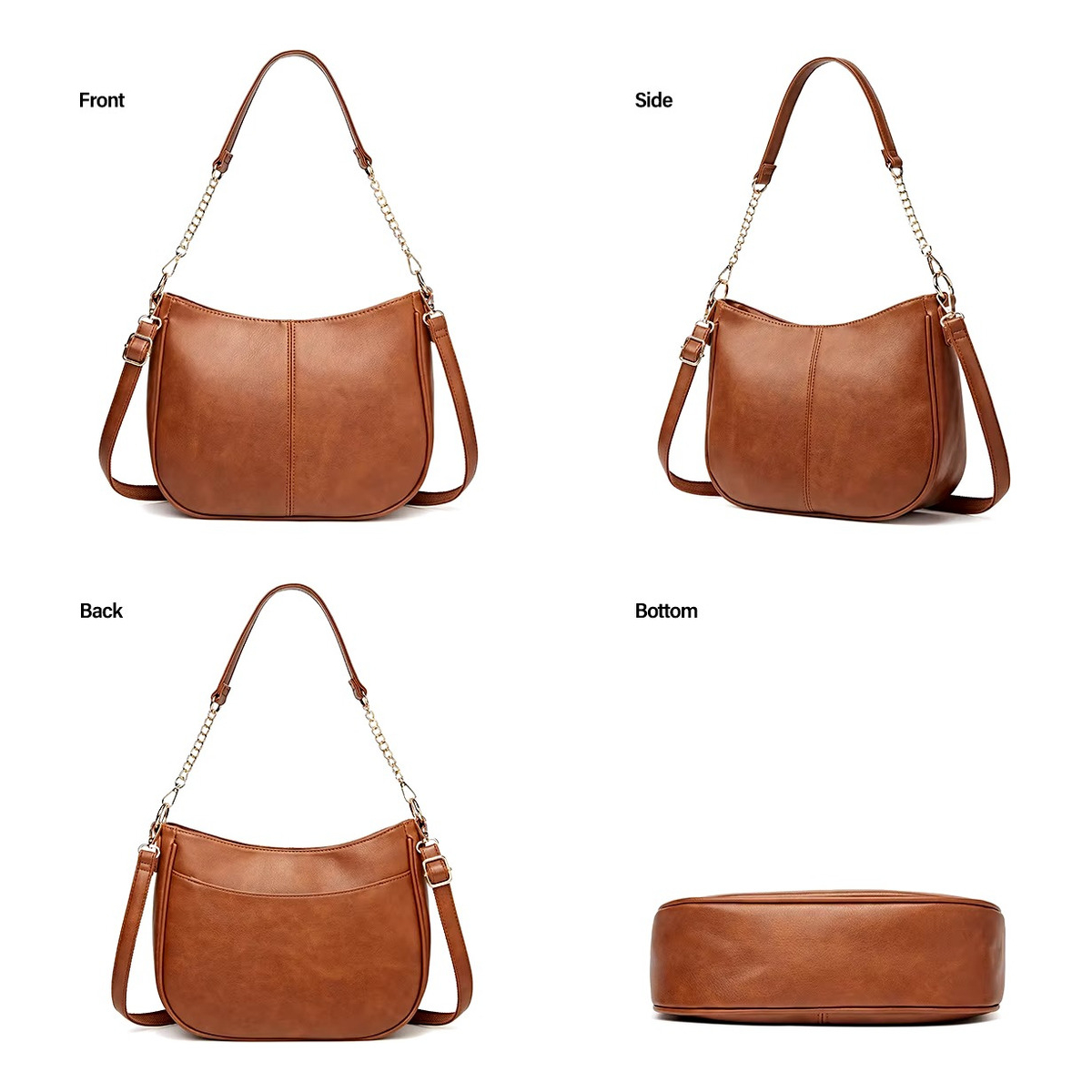 Cartera Bandolera Asa Con Cadena Para Mujer En Cuero Pu - Imagen 8