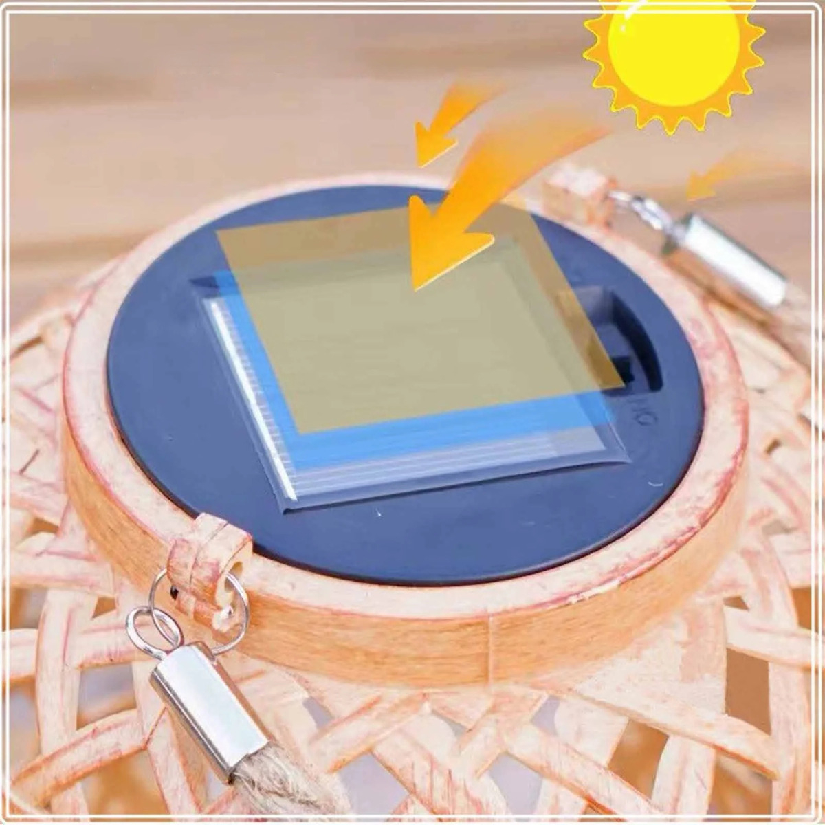 Lampara Farol Solar Colgante De Plástico Para Exteriores - Imagen 4