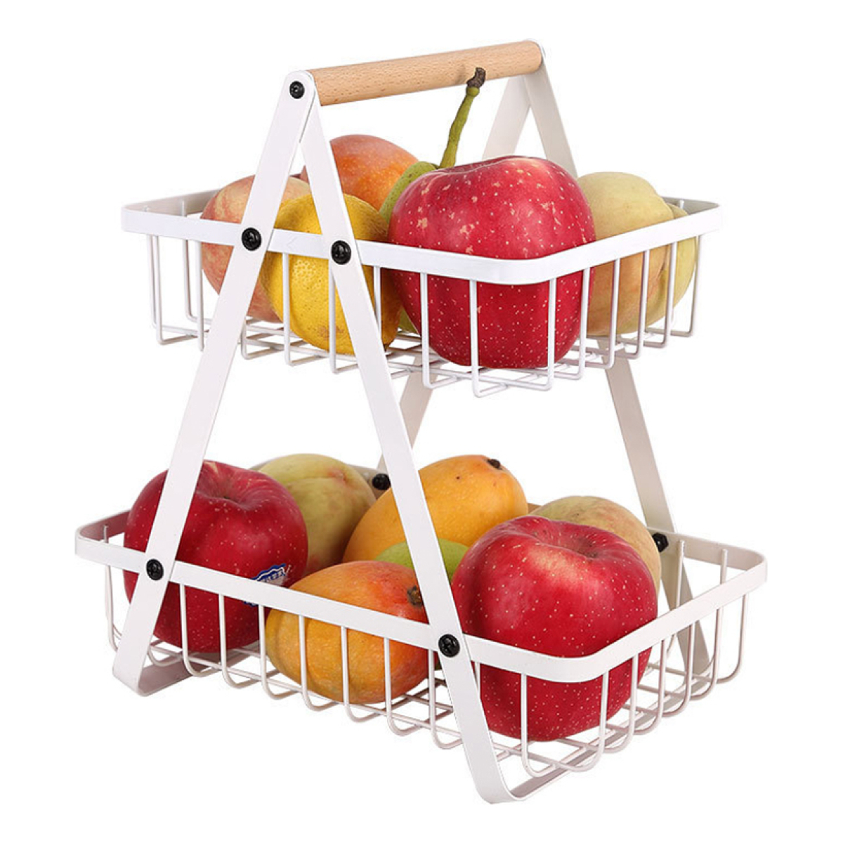 Canasto Organizador De Frutas Y Verduras 2 Niveles Metal - Imagen 6