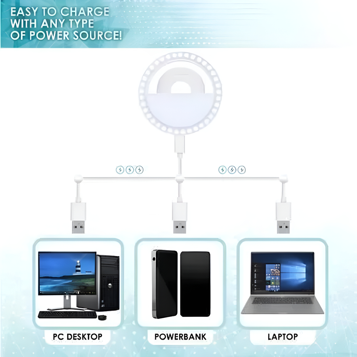 Flash Selfie Led Para Celular Samsung LG Huawei - Imagen 5