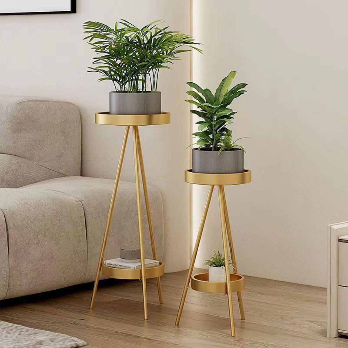 Porta Macetas Soporte Decorativo De Hierro A Pie Alto Grande - Imagen 3