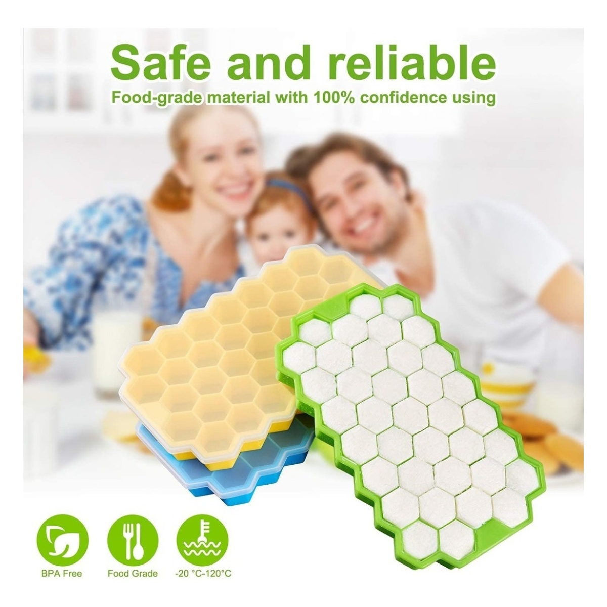Hielera Cubetera 37 Hielos Gourmet Molde Silicona Con Tapa - Imagen 11