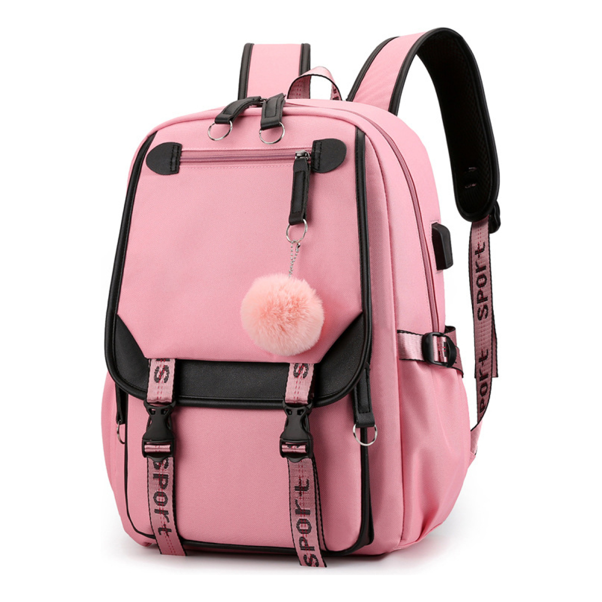 Mochila Kawaii Impermeable Usb Notebook Escolar - Imagen 6