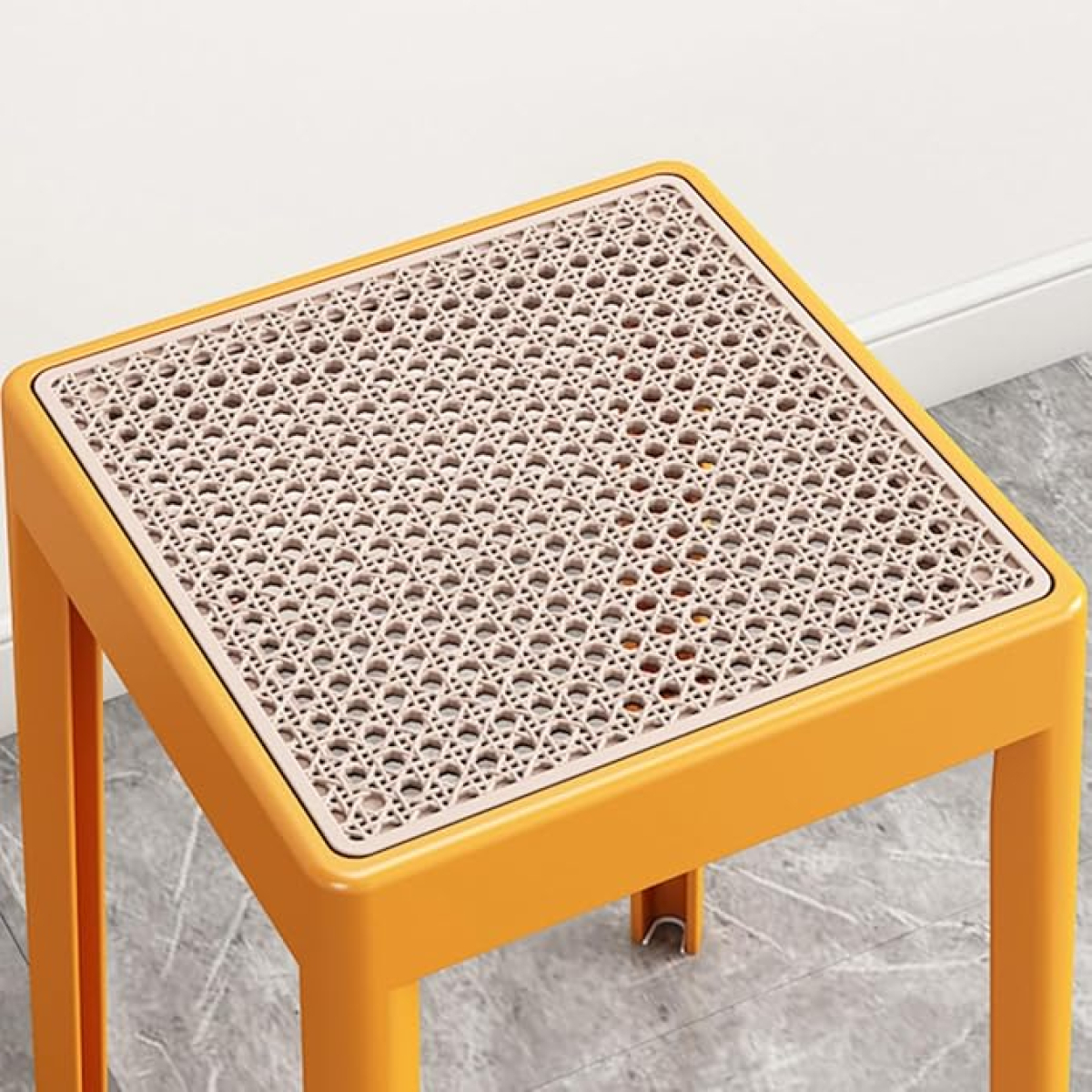 Taburete Banco Banqueta De Plastico Y Rattan Apilable - Imagen 11