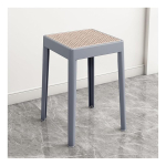 Taburete Banco Banqueta De Plastico Y Rattan Apilable - Imagen 13