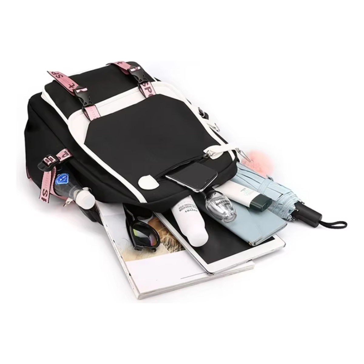 Mochila Kawaii Impermeable Usb Notebook Escolar - Imagen 4