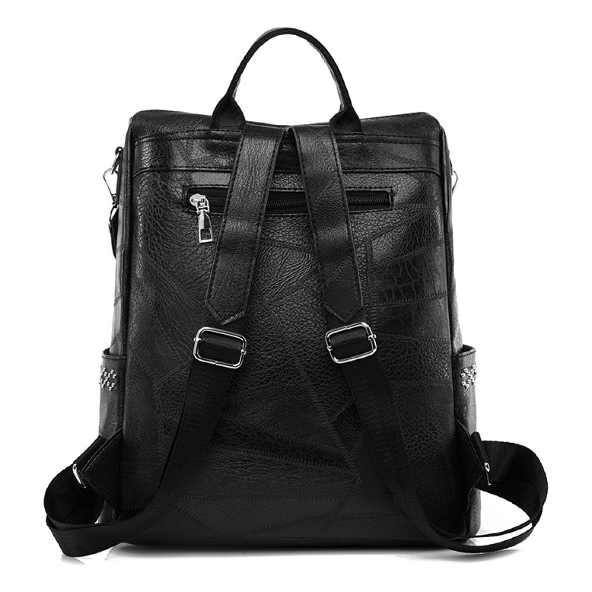 Cartera Mochila Urbana En Cuero Pu Bolsillo Externos - Imagen 10