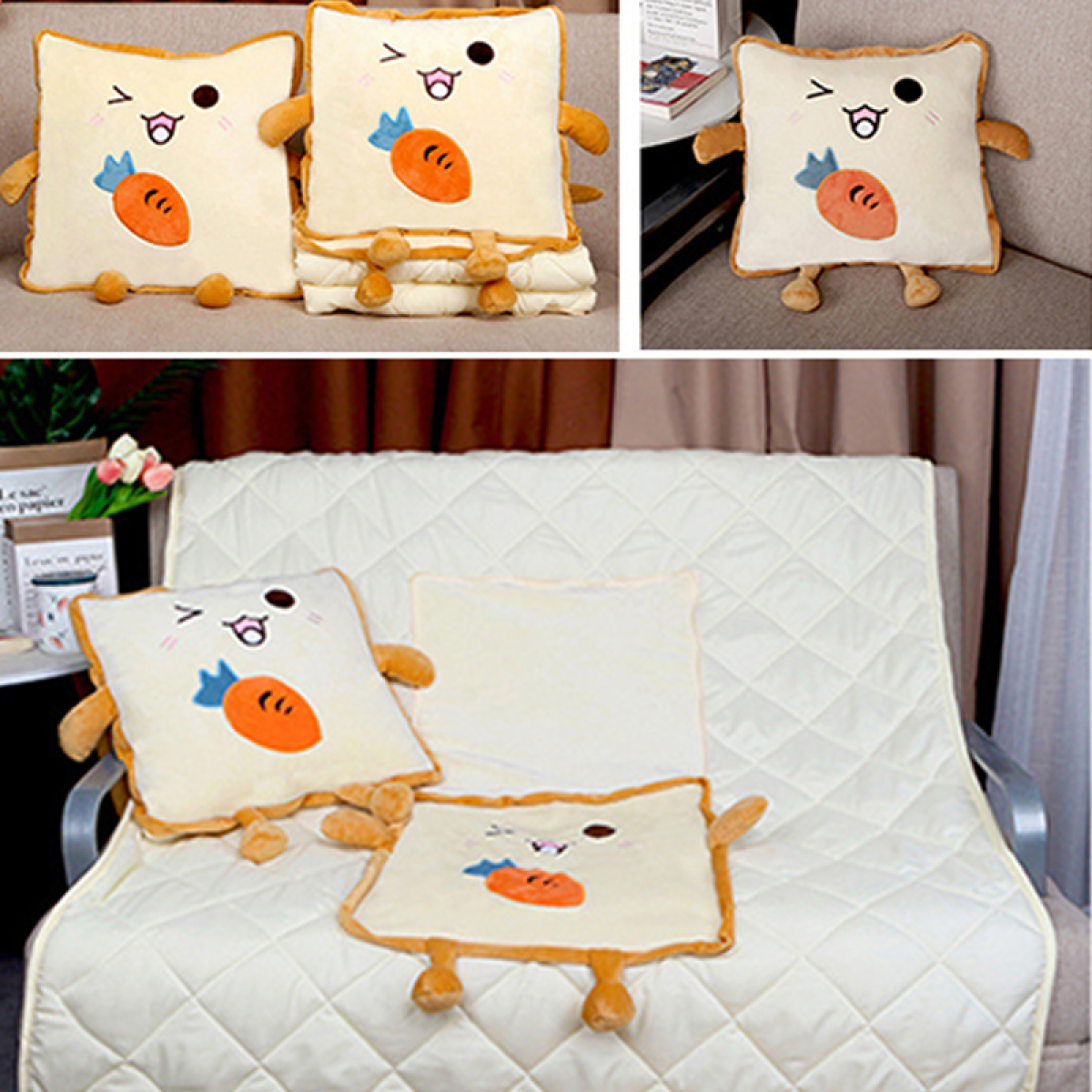 Almohada 2 En 1 Convertible Acolchado Manta - Imagen 8