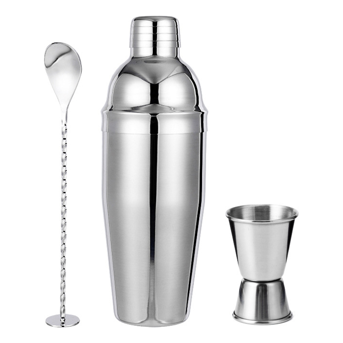 Set De Coctelería 3 Piezas Mezclador Barman Acero Inoxidable - Imagen 1
