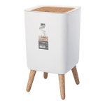 Papelera Cesto Basura Patas De Madera Cocina Baño Cuadrada