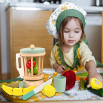 Juego Simulación Licuadora De Madera Con Frutas Para Cortar - Imagen 3