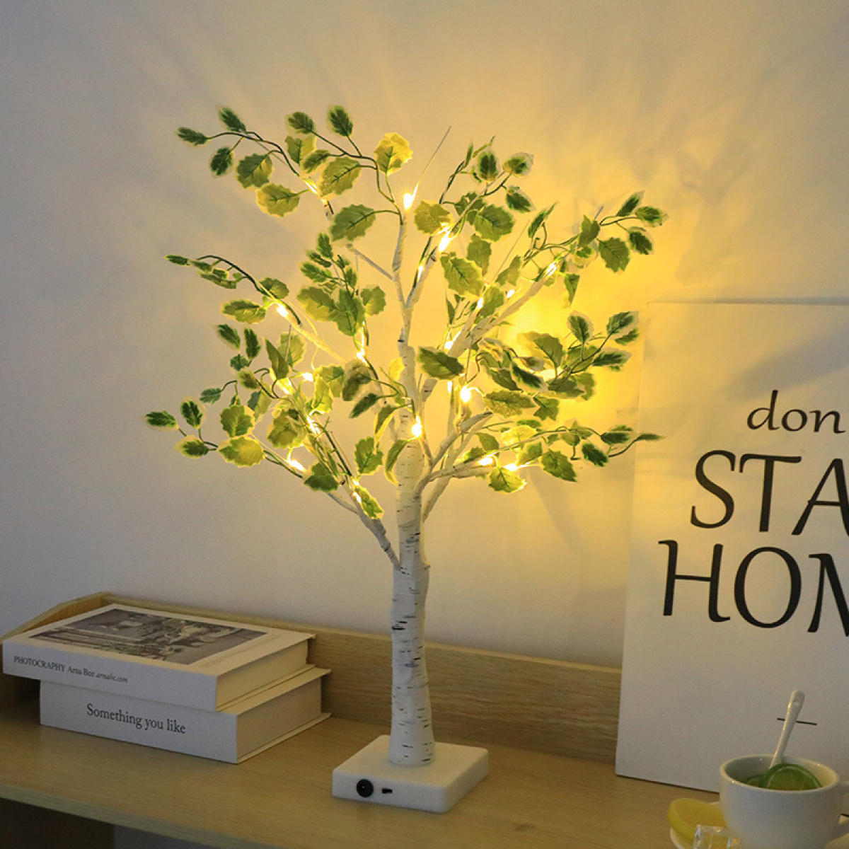 Arbol Led Con Hojas Y Ramas Decoracion Fiestas 65cm - Imagen 8
