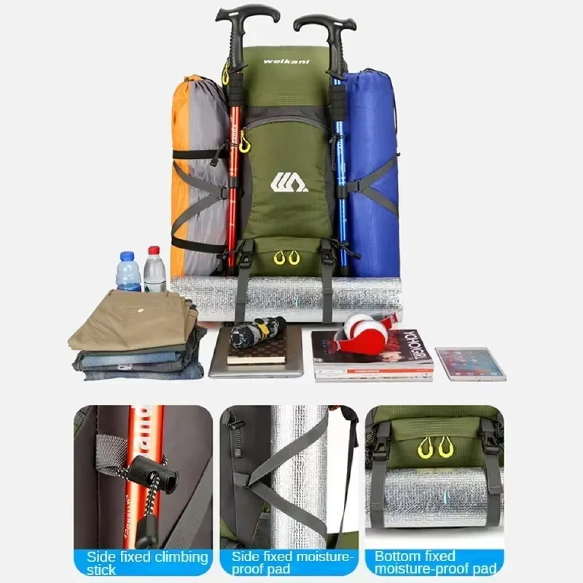 Mochila Para Camping Senderismo O Trekking 50l Resistente - Imagen 16