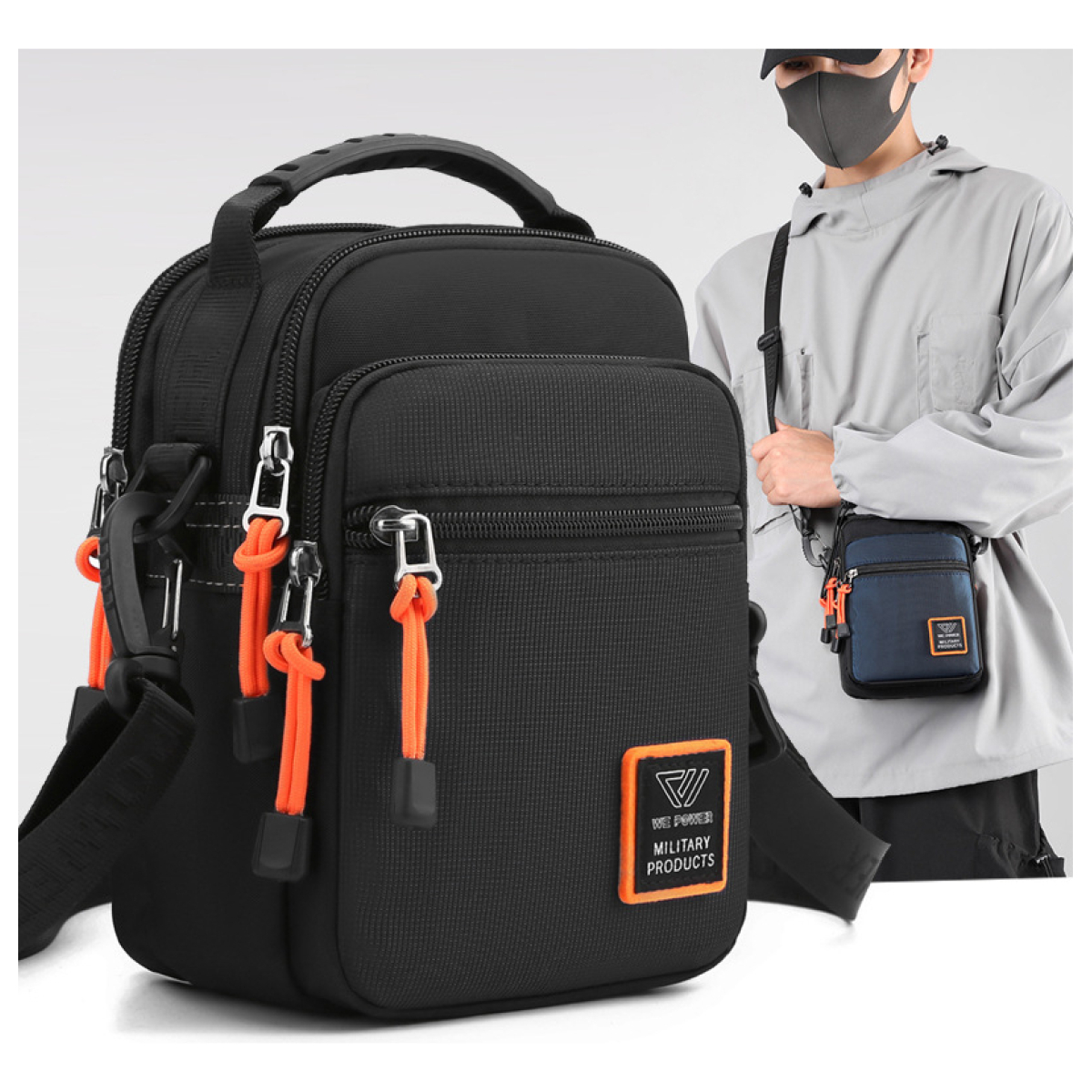 Morral Bandolera Riñonera Mochila Unisex Urbana 6 Bolsillos - Imagen 6