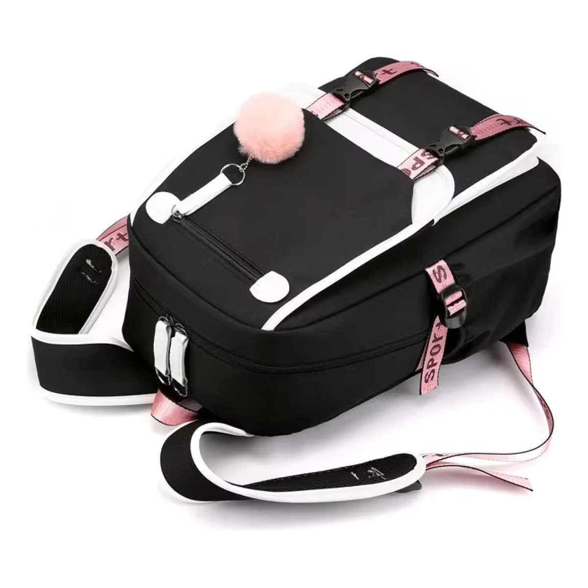Mochila Kawaii Impermeable Usb Notebook Escolar - Imagen 15