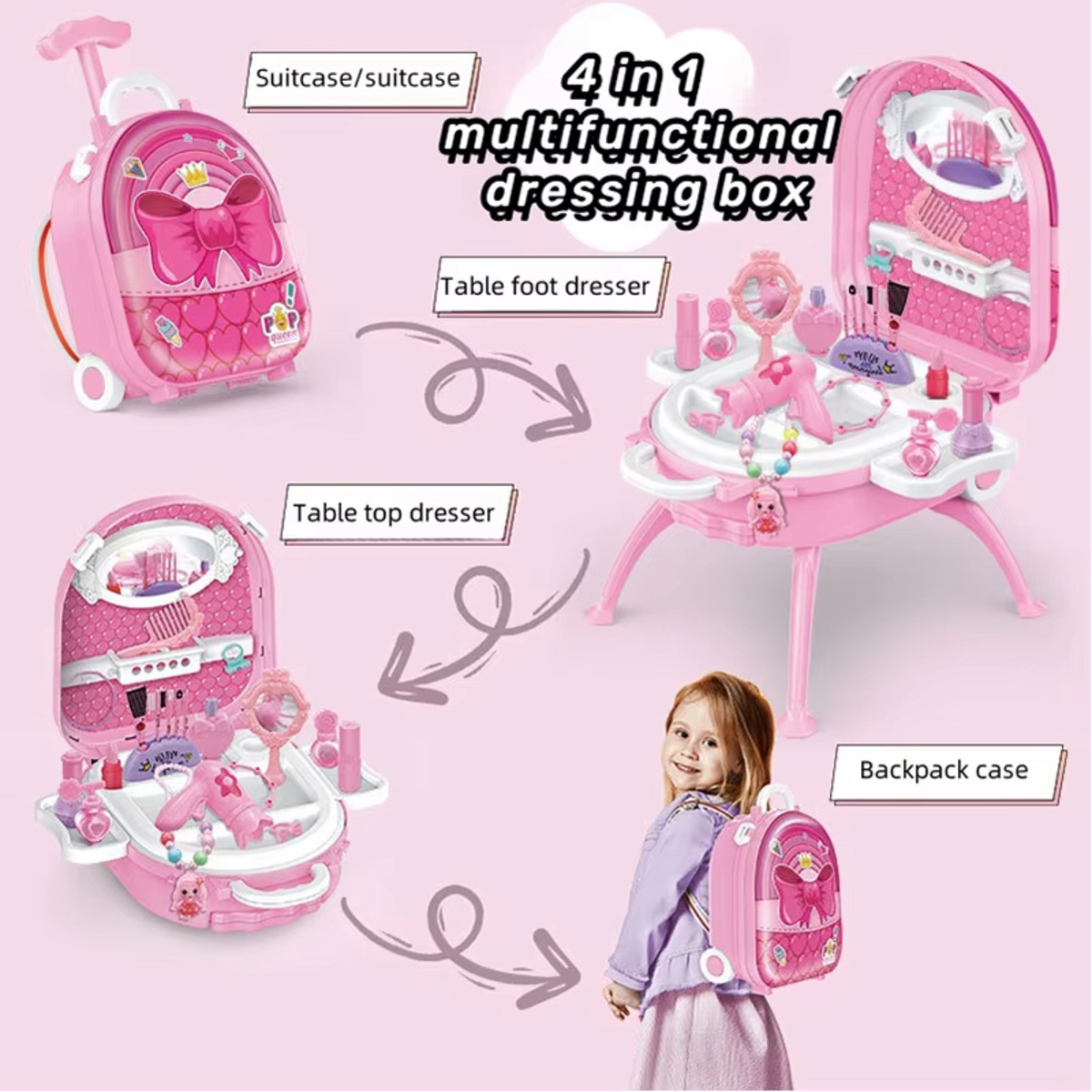 Valija Set Tocador Infantil De Belleza Con Ruedas - Imagen 9