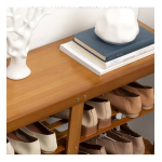 Zapatero Con Asiento Dos Estantes Organizador Zapatos Grande - Imagen 3