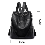 Cartera Mochila Urbana En Cuero Pu Bolsillo Externos - Imagen 3
