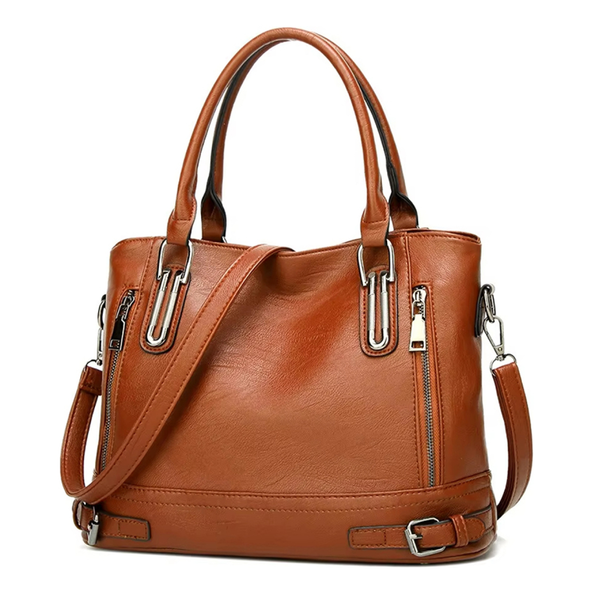 Cartera Bolso De Mano Gran Capacidad + Pouch - Imagen 7