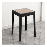 Taburete Banco Banqueta De Plastico Y Rattan Apilable - Imagen 19