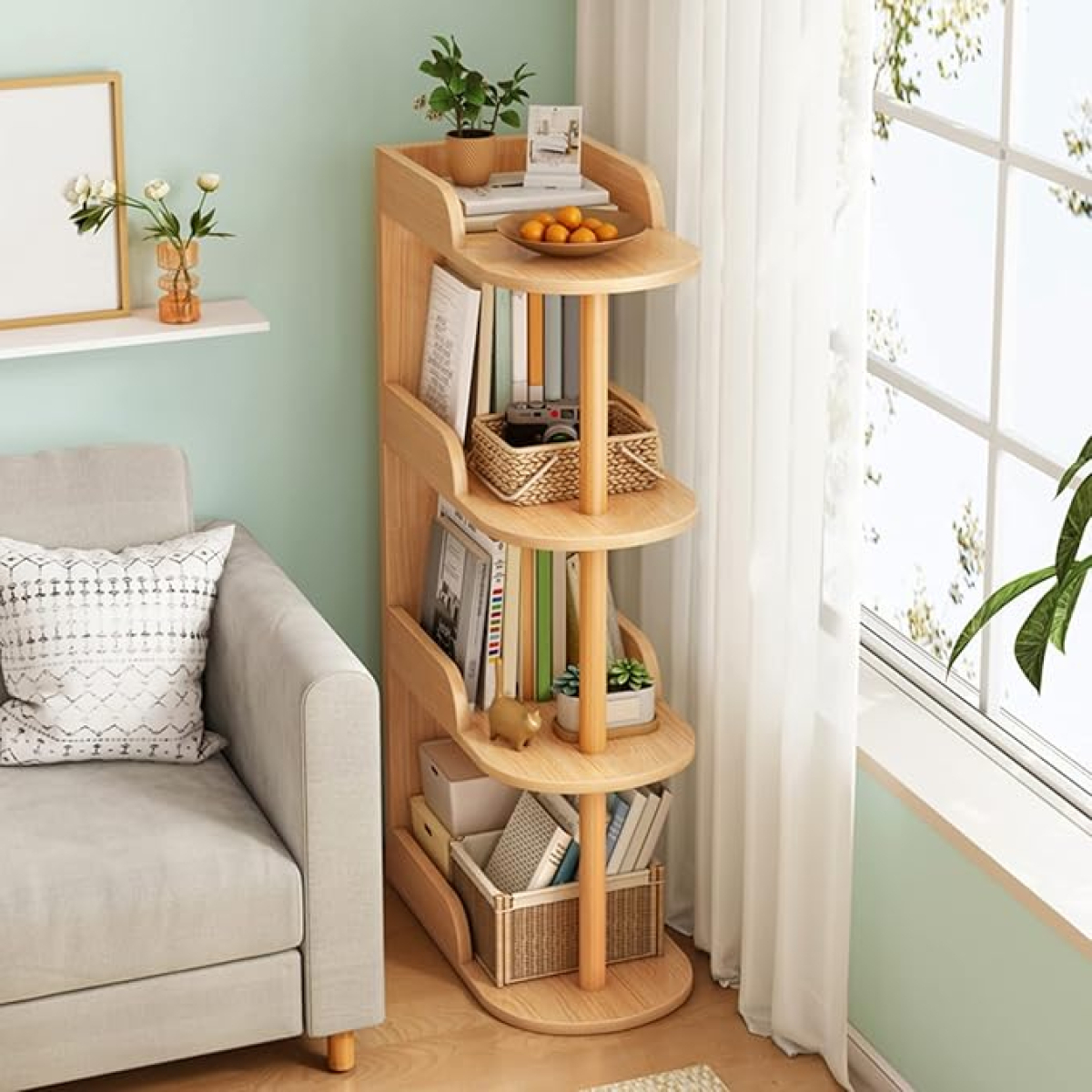 Mesa De Noche Organizador De 4 Estantes Para Dormitorio - Imagen 8