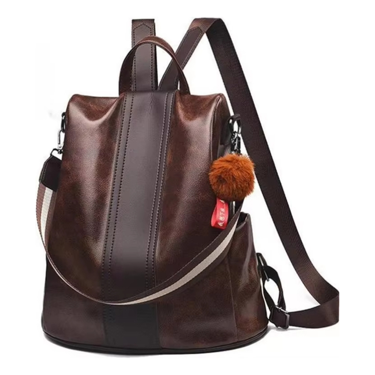 Mochila Cartera Antirrobo Mujer Sin Acceso Delantero Cuero - Imagen 1