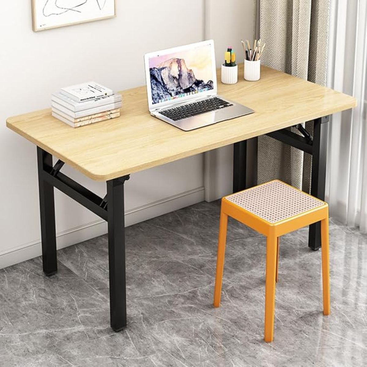 Taburete Banco Banqueta De Plastico Y Rattan Apilable - Imagen 10