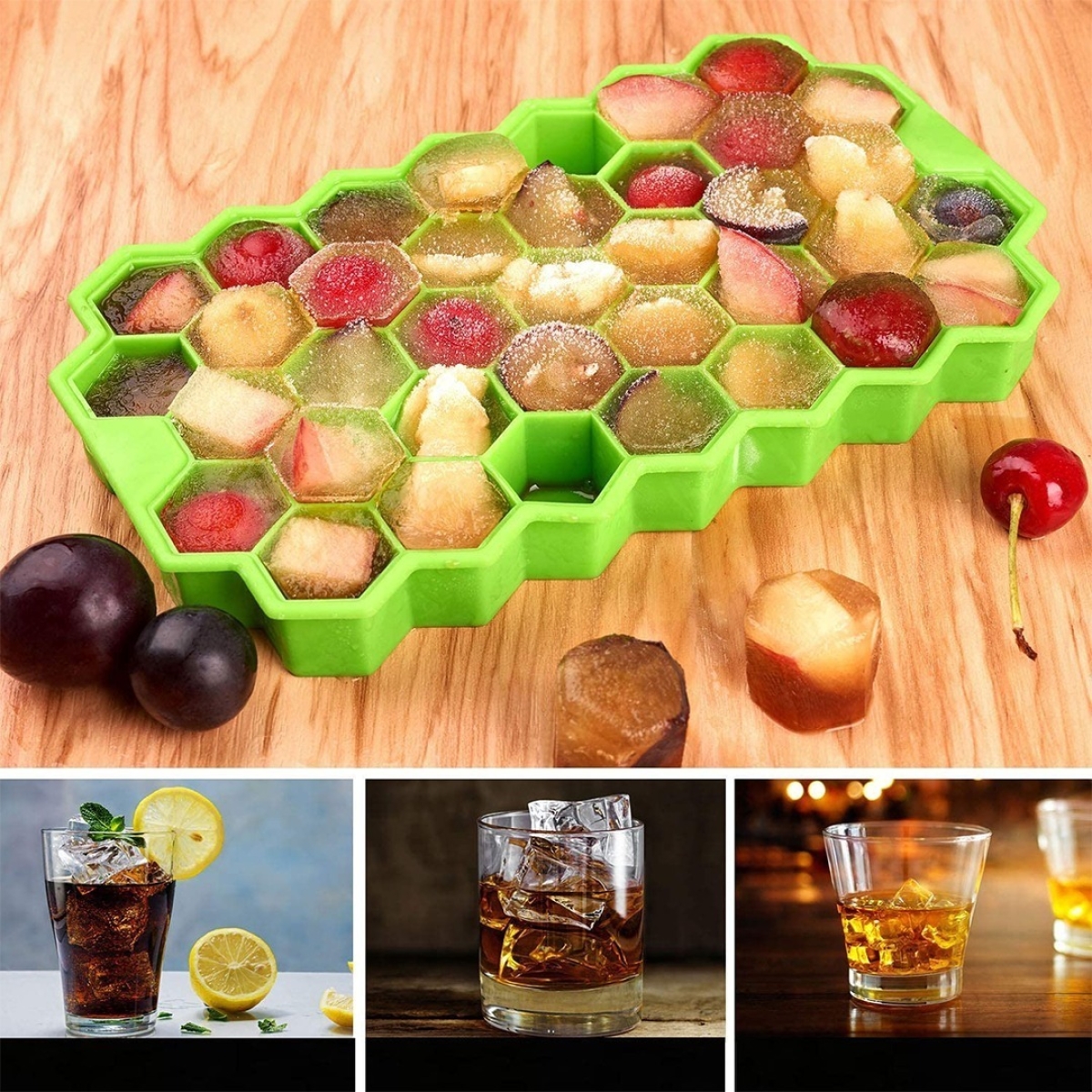 Hielera Cubetera 37 Hielos Gourmet Molde Silicona Con Tapa - Imagen 27
