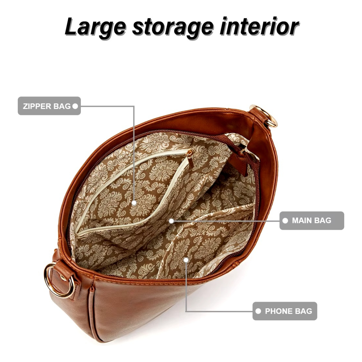 Cartera Bandolera Asa Con Cadena Para Mujer En Cuero Pu - Imagen 9