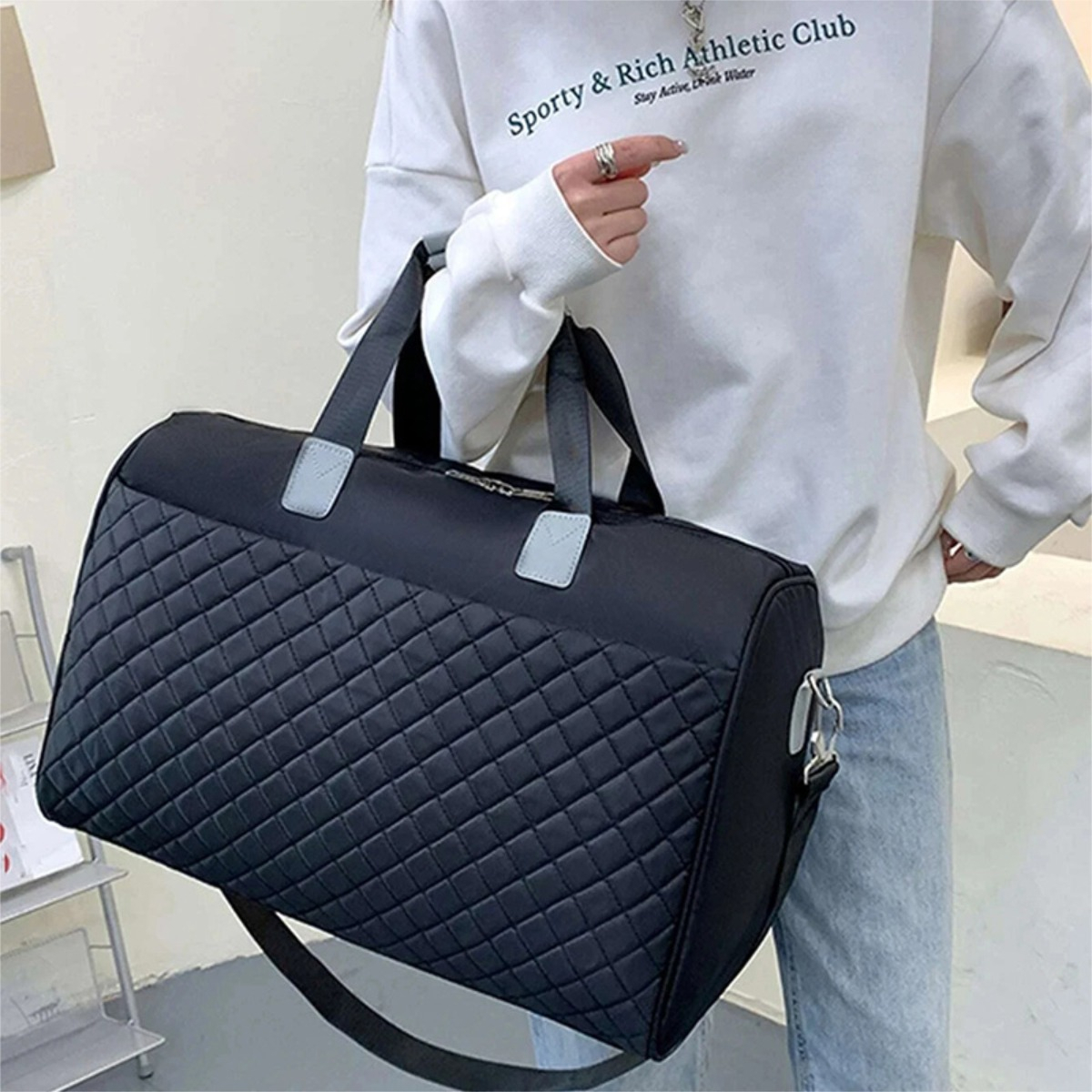 Bolso Diseño Capitoneado Para Mujer Ideal Deportivo - Imagen 13