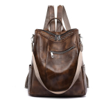 Cartera Mochila Urbana En Cuero Pu Bolsillo Externos