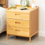 Mesa De Luz Bamboo Tres Cajones Para Dormitorio