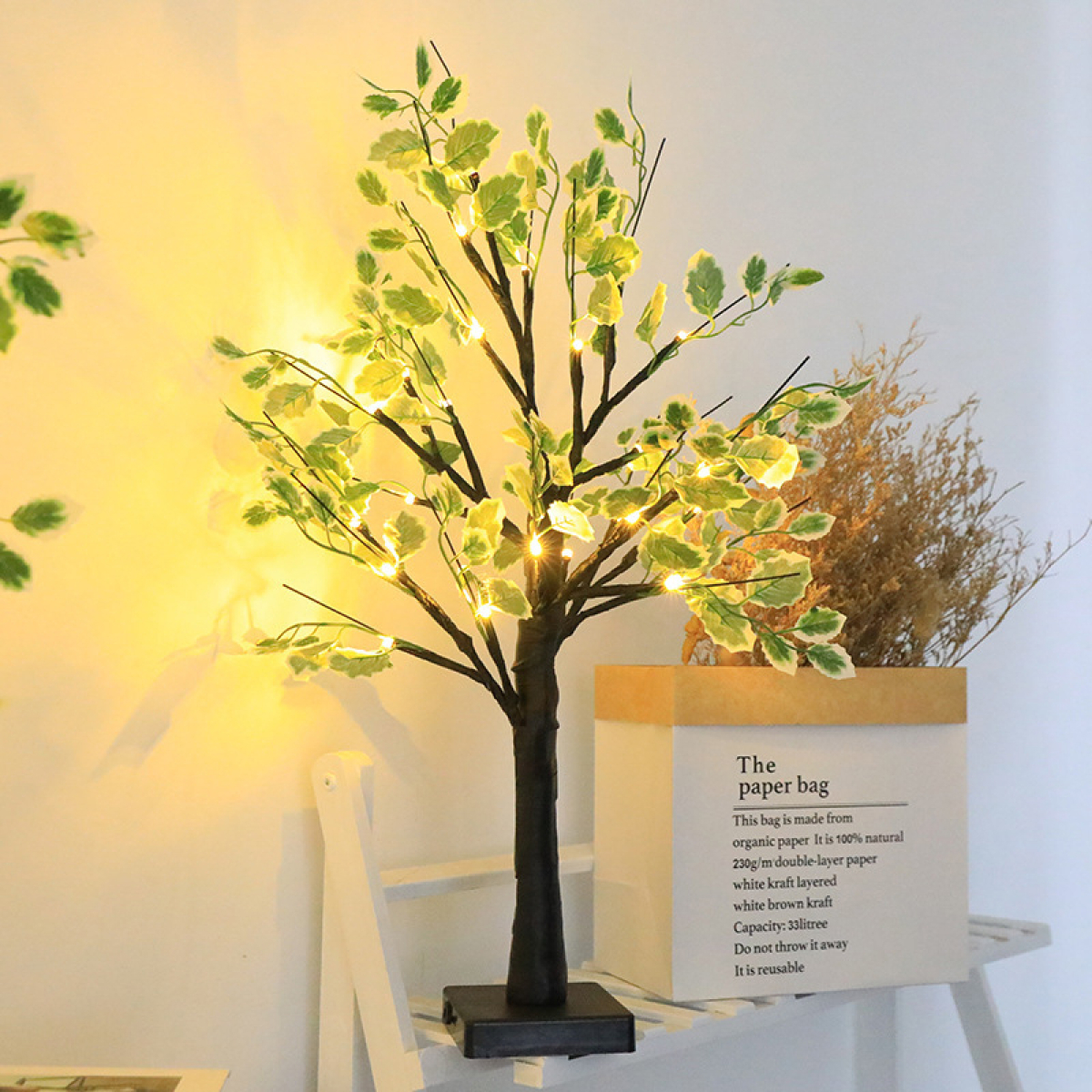 Arbol Led Con Hojas Y Ramas Decoracion Fiestas 65cm - Imagen 7