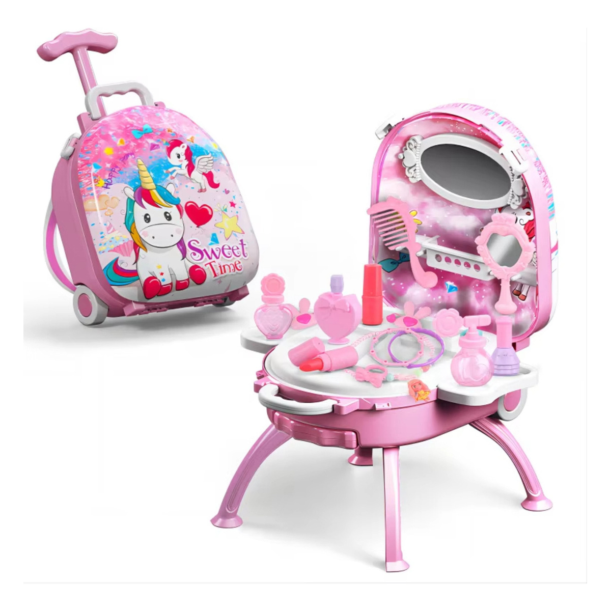 Valija Set Tocador Infantil De Belleza Con Ruedas - Imagen 8