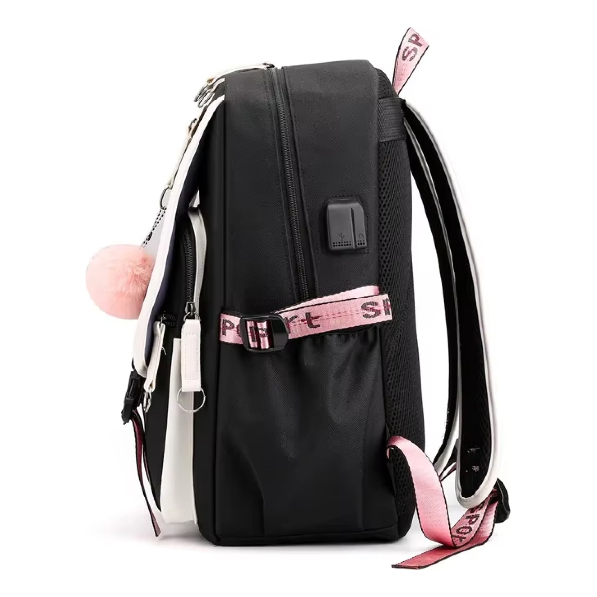 Mochila Kawaii Impermeable Usb Notebook Escolar - Imagen 2