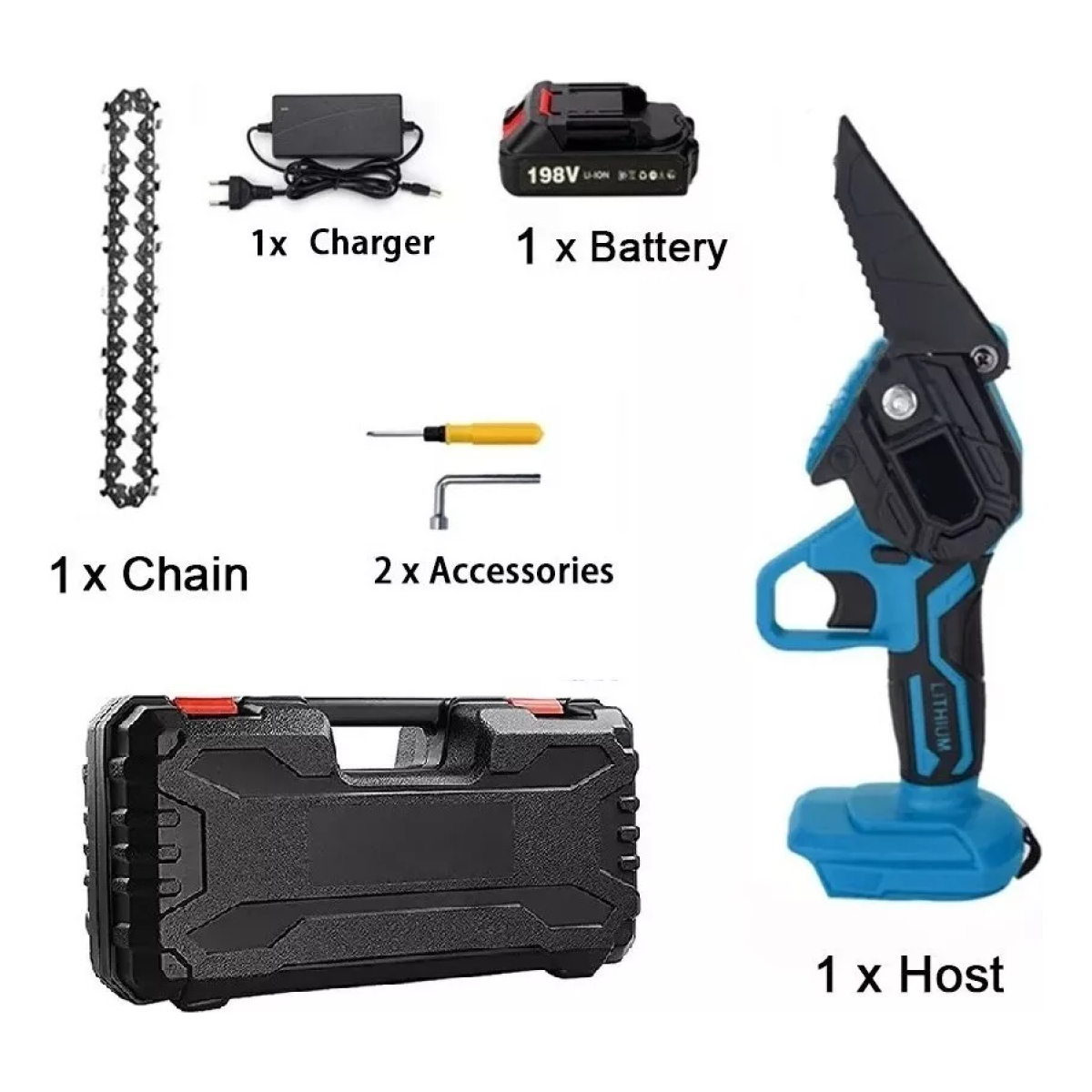 Mini Motosierra Inalambrica Portable Con Maletín Recargable - Imagen 2