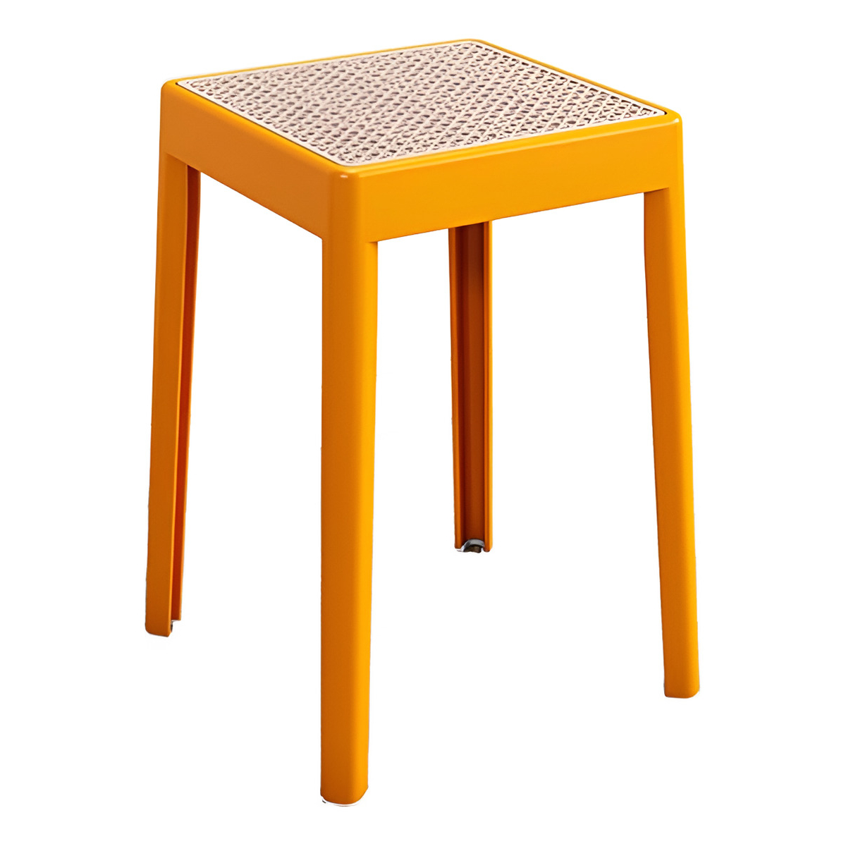 Taburete Banco Banqueta De Plastico Y Rattan Apilable - Imagen 7