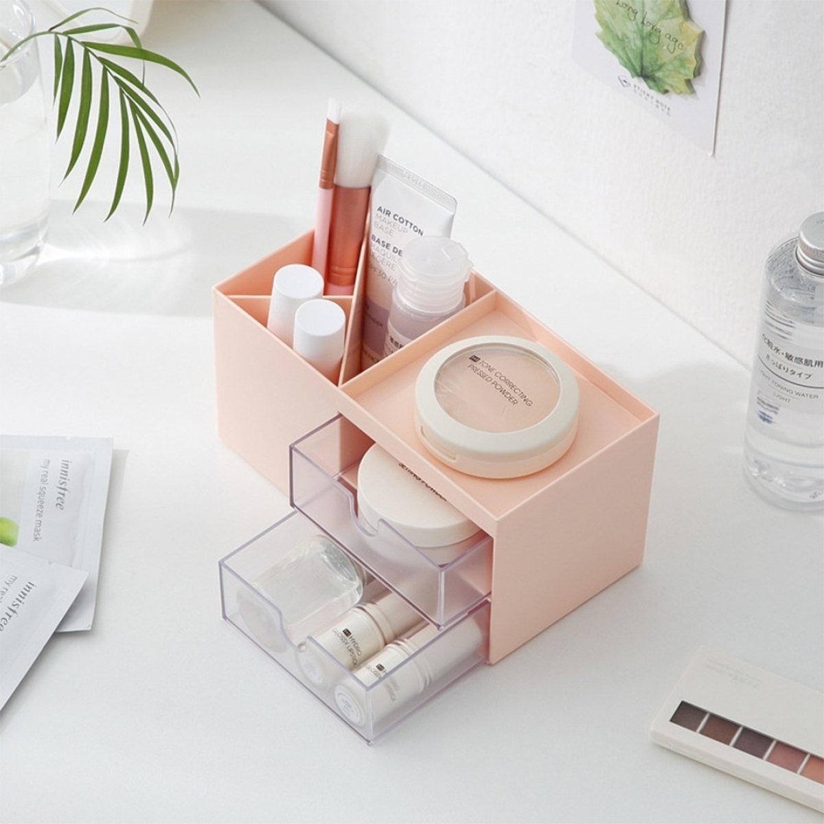 Caja Organizadora Maquillaje Cosméticos Con Doble Cajón - Imagen 2