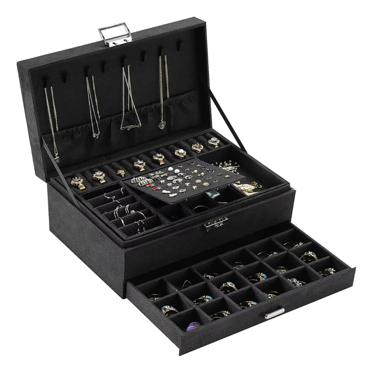 Joyero Organizador De 3 Capas Para Joyas Anillos Pulseras - Imagen 1